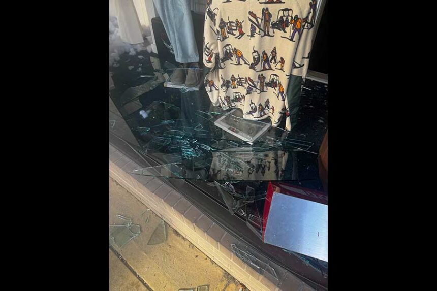 A broken at a business in downtown Idaho Falls | Courtesy Jayce Howell