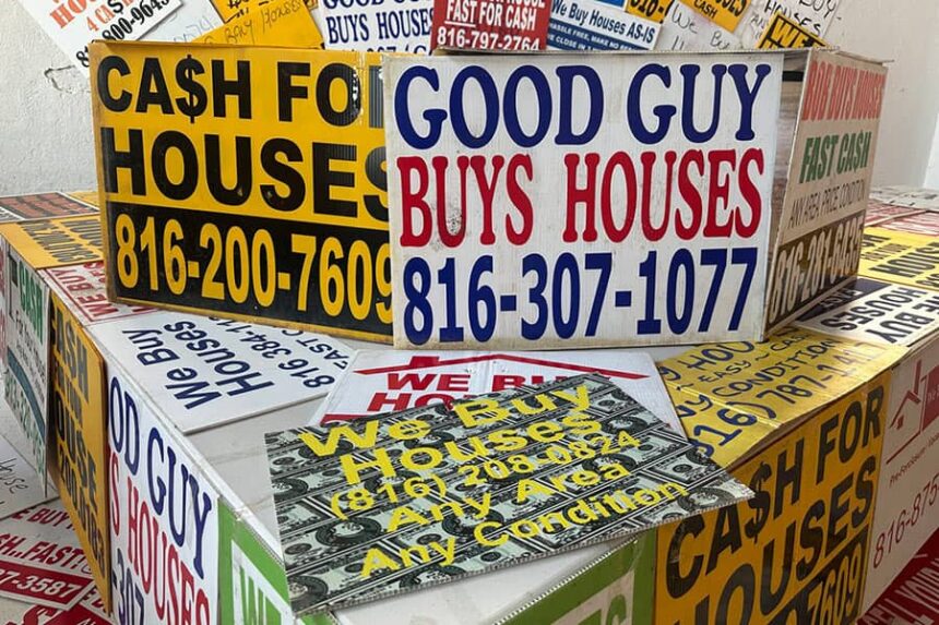 signs advertising cash for homes