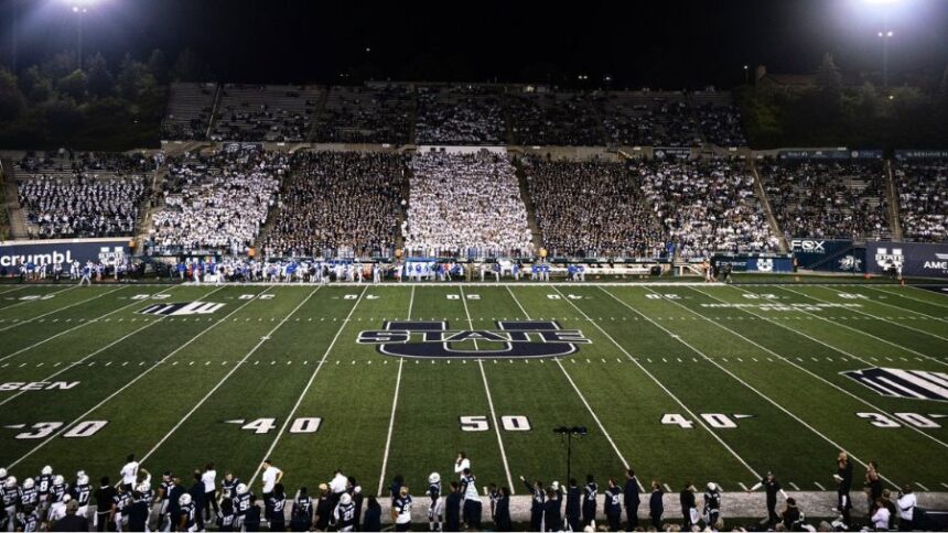 Utah State football is primed to open the 2026 season against Idaho State on Saturday, September 5 on Merlin Olsen Field at Maverik Stadium. (Courtesy of USU football)