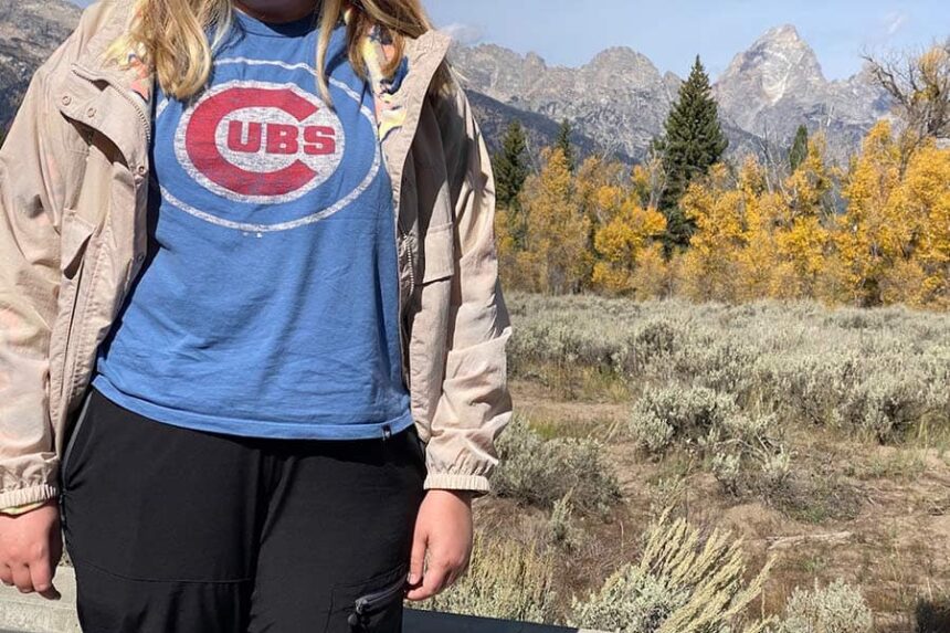 Grand Teton National Park visitor wearing Cubs T-shirt