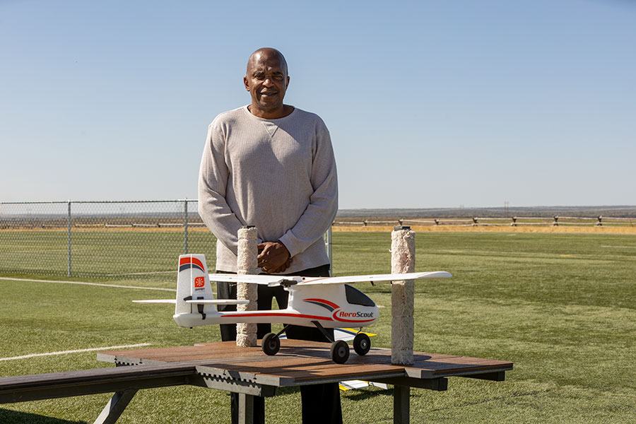 One of the newer member of the club, Andrew Trusty, was out practicing flying his new RC plane that he won from the Desert Eagles last year. | Daniel V. Ramirez, EastIdahoNews.com