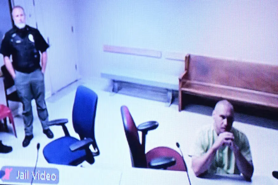 Aaron Farinacci in video court hearing