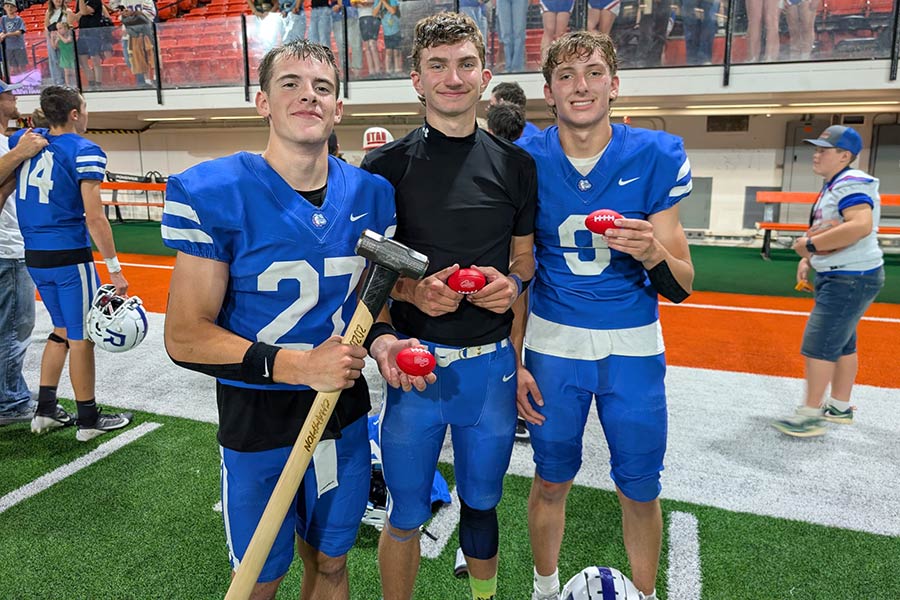 Rockland (from left) Zach Permann, Xavier Parrish and Ty Woodworth