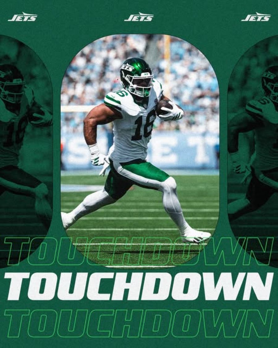 Kenyon Sadiq scores his first NFL TD. | New York Jets X post.