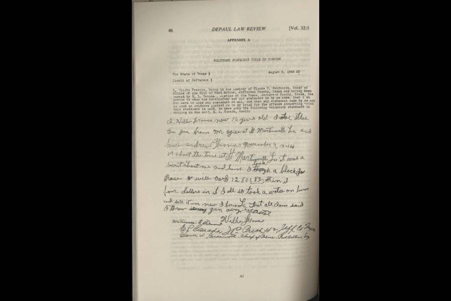 A copy of Willie Francis' confession