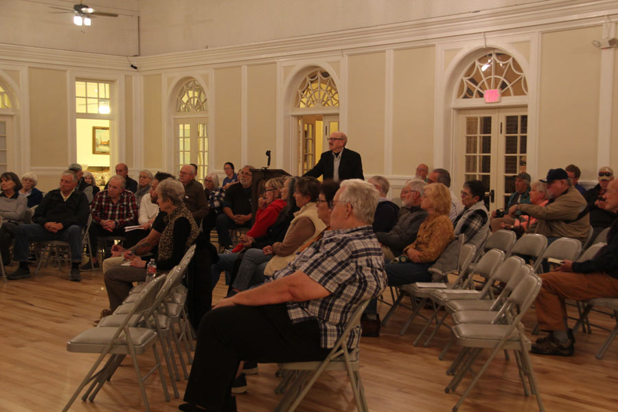 The crowd gathered at the Bannock County Veterans Memorial Building.