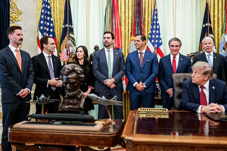 Deployable Energy founder Bobby Gallagher, center left, at the White House with President Trump. | Courtesy Suzy Baker