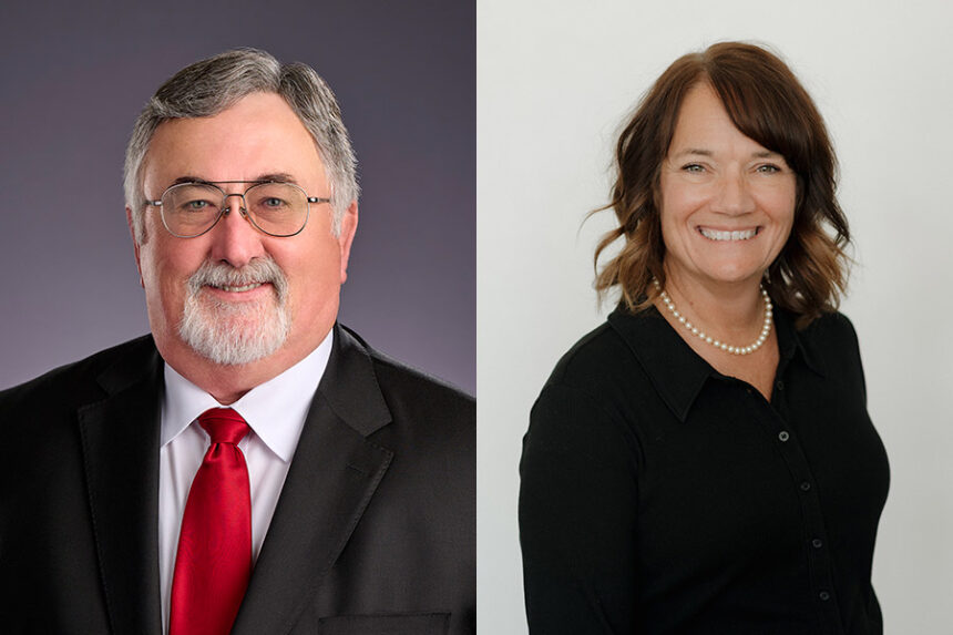 Representative Rick Cheatum (right) and Kim Jackman (left).