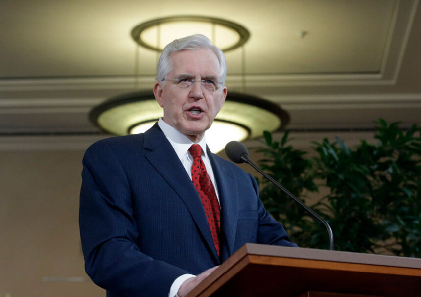 Elder D. Todd Christofferson of the Church's Quorum of the Twelve Apostles speaks during a news conference at the Conference Center, Jan. 27, 2015, in Salt Lake City. | Rick Bowmer, Associated Press