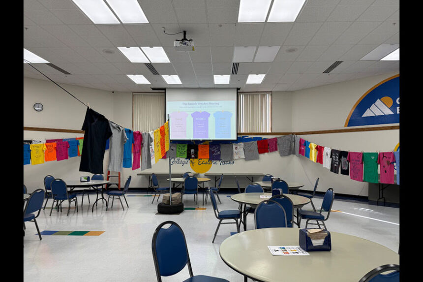 For the sixth year in a row, College of Eastern Idaho has participated in the Clothesline Project, aimed at giving voice to survivors of violence and honoring those lost to it. | Courtesy Brenna Pincock