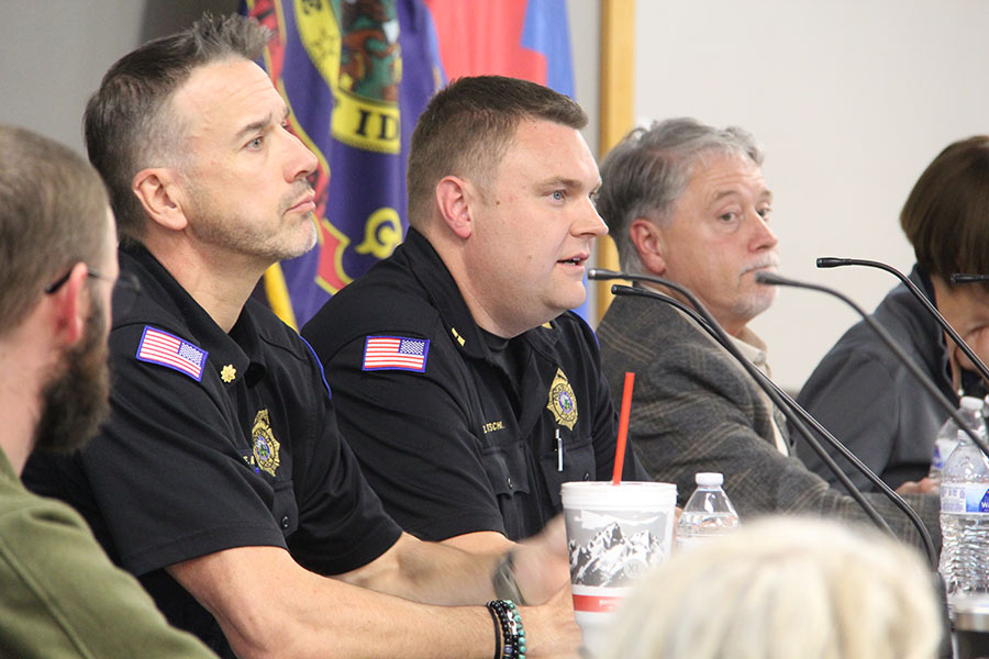 Capt. Zac Bartschi speaks during the meeting.