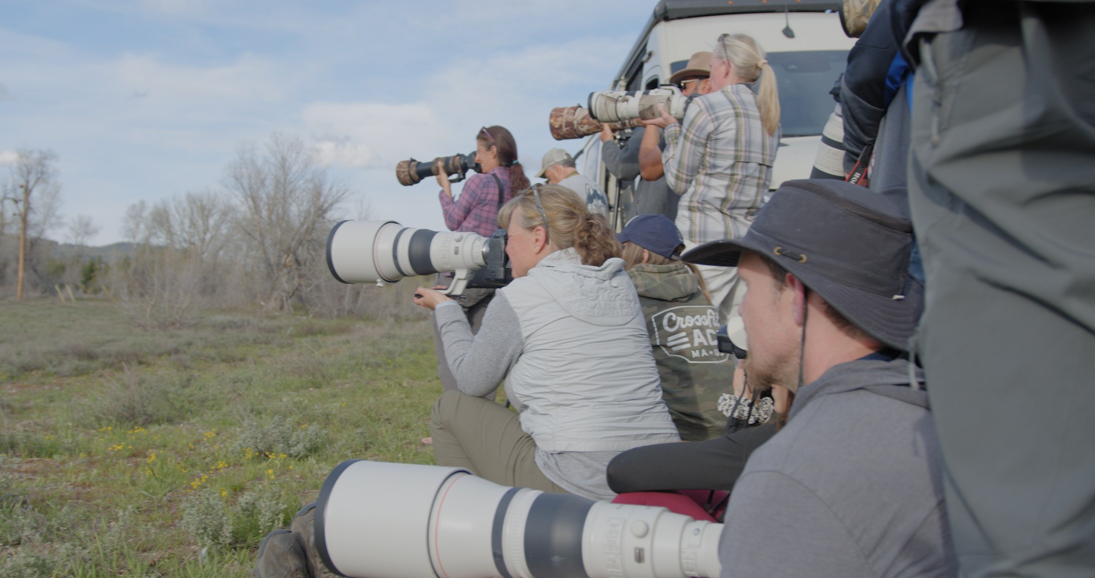THe regulars line the roadside | Bad Crayfish productions
