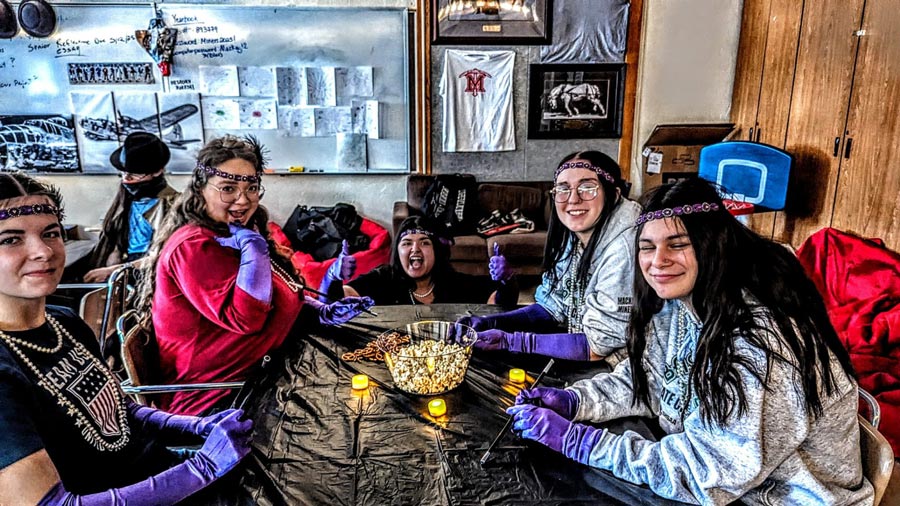 Johnson’s students dressed up in 1920s garb.