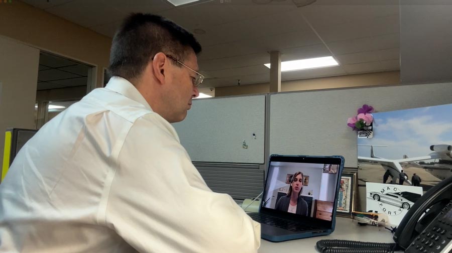 Idaho News 6 senior reporter Roland Beres in a video interview with Boise State University political science professor Jacklyn Kettler.
