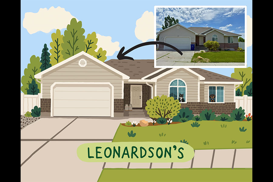 One of the services Krystal Leonardson offers is artwork of the front of residence or storefronts. | Courtesy Krystal Leonardson