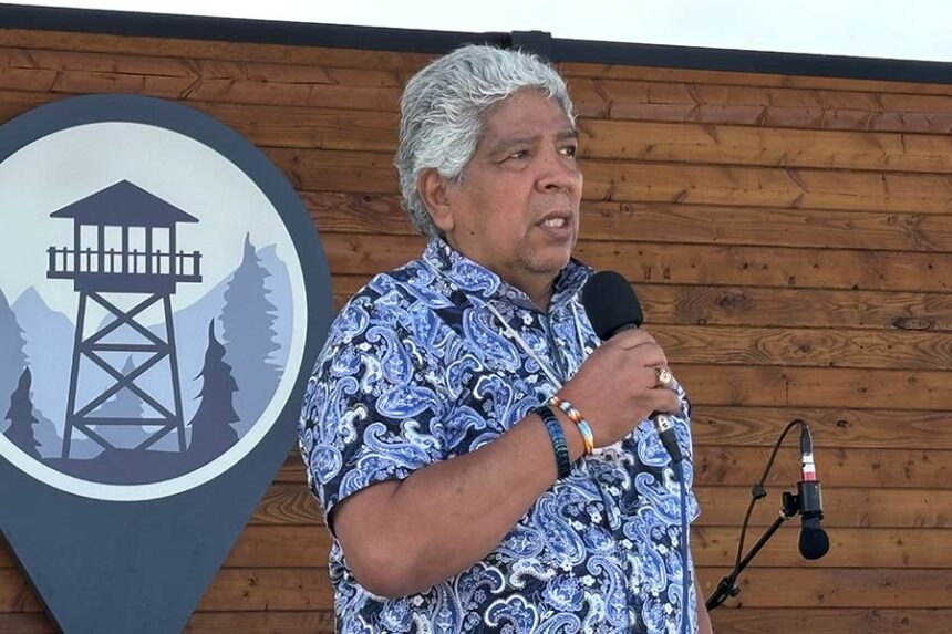 Ladd Edmo speaks at the Portneuf Valley Environmental Fair.