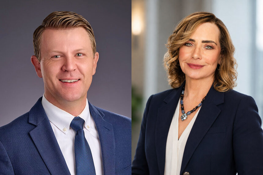 Representative Dustin Manwaring (left) and Mary Shea (right).