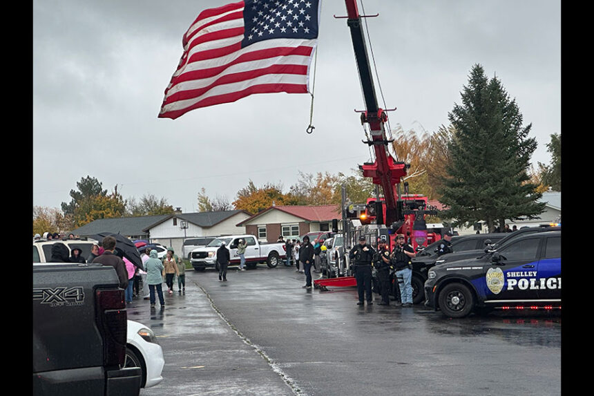 From Shelley Police Department, Shelley Firth Fire Department and other community members welcoming back Maverick Serle home after his last chemotherapy appointment. | Courtesy Kayleigh Searle