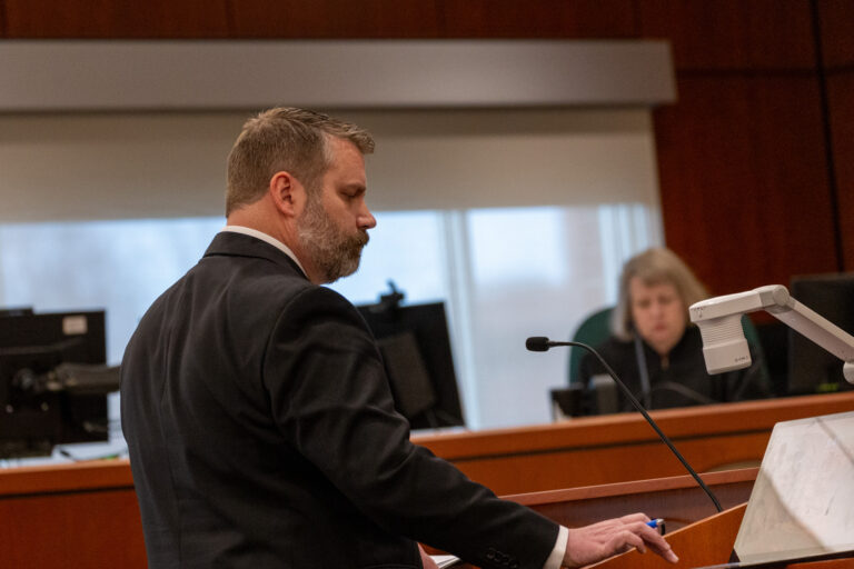 Special prosecutor Christopher Boyd argues in district court that the Idaho Office of the Attorney General should not pay legal fees associated with litigation that set to block the office’s civil subpoena. | Kyle Pfannenstiel, Idaho Capital Sun