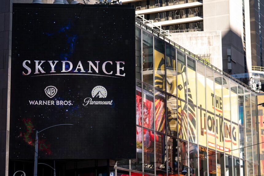 A Skydance billboard is displayed outside Paramount Global office in Times Square, Tuesday, Oct. 6, 2026, in New York. | Yuki Iwamura, Associated Press