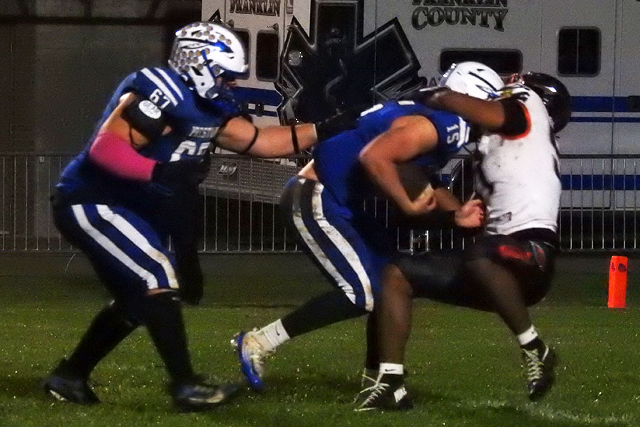 American Falls Jesus Sanchez brings Preston Carter Perry down for a loss