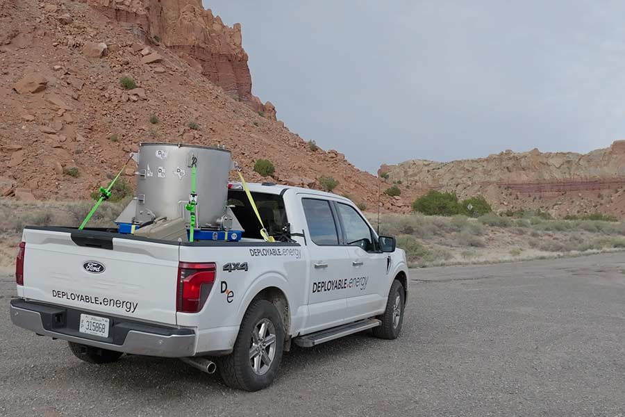 Deployable Energy microreactor in the back of a Ford F-150. | Courtesy Suzy Baker