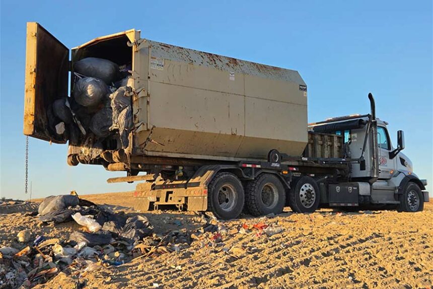 Truck dumping trash at the Circular Butte Landfill in Terreton. | Courtesy Kimberly Murphy