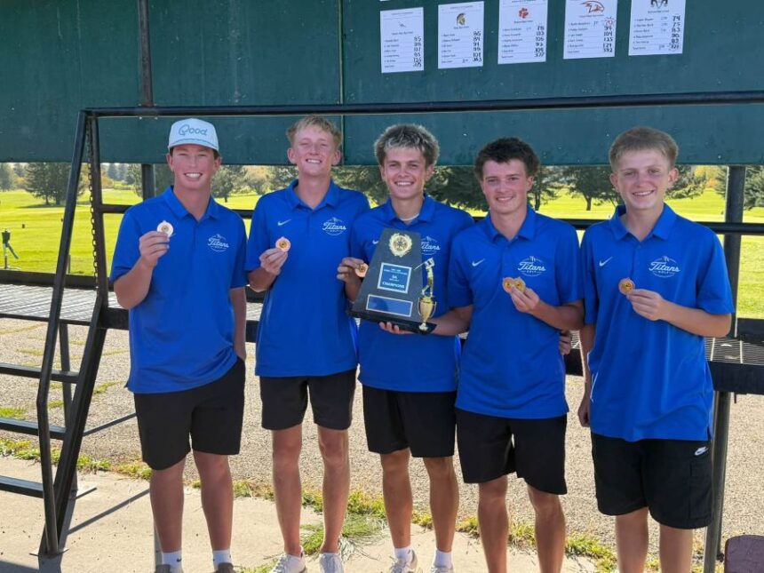 The Thunder Ridge boys won their second straight district title. | Thunder Ridge High School Titans Facebook.