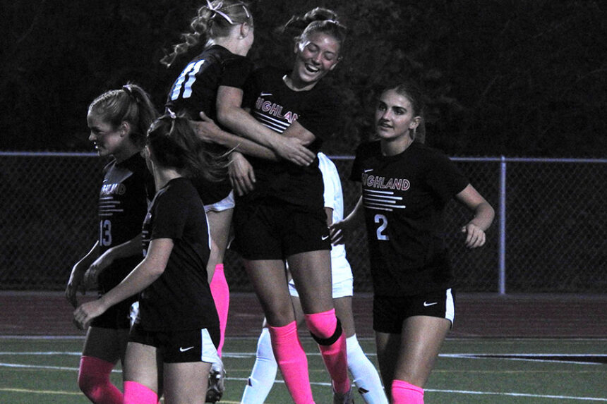 Highland girls soccer Alexis Vawdrey goal