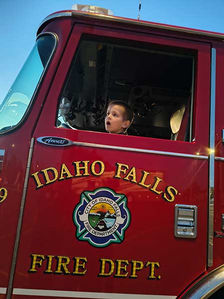 jackson in fire truck