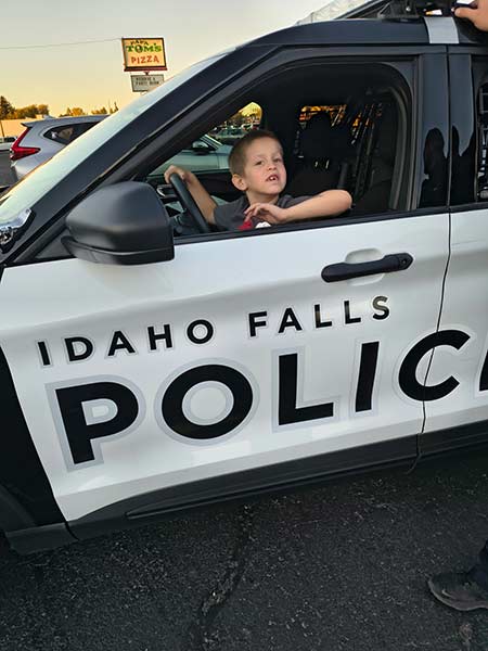 jackson in police car