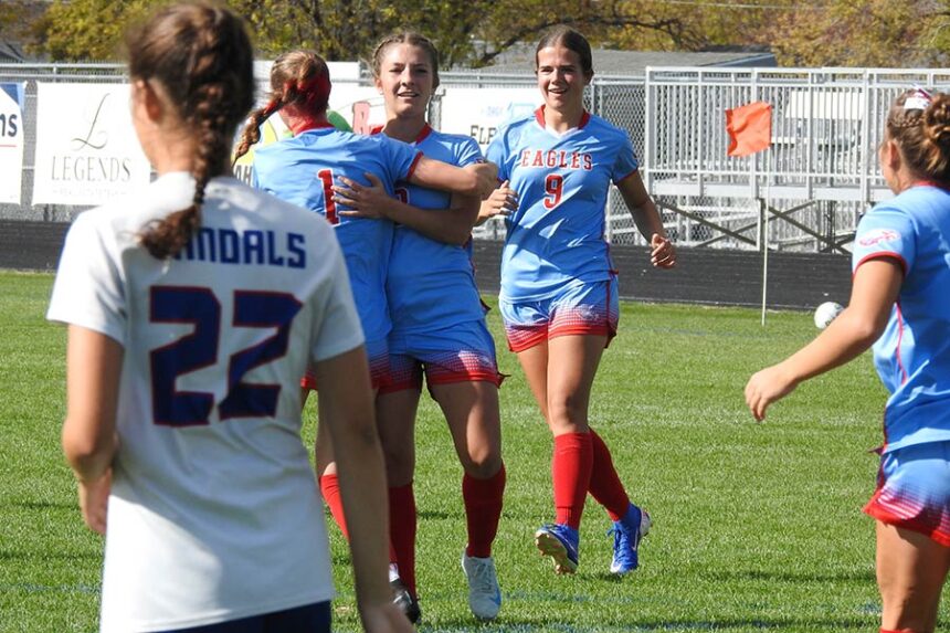 Marsh Valley girls soccer Isabelle Bastain goal