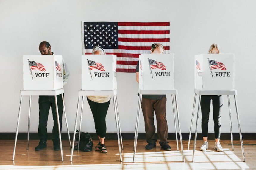 people voting at polling place