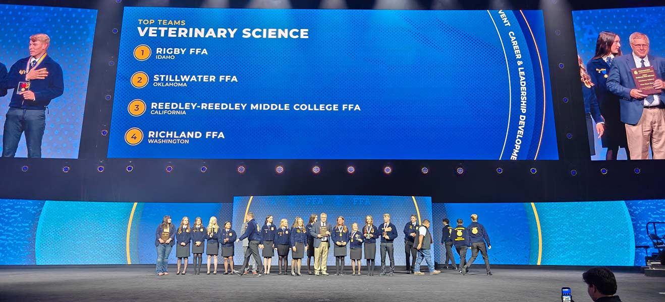 The results at the competition showing Rigby FFA as the first place winners. | Courtesy Lex Godfrey