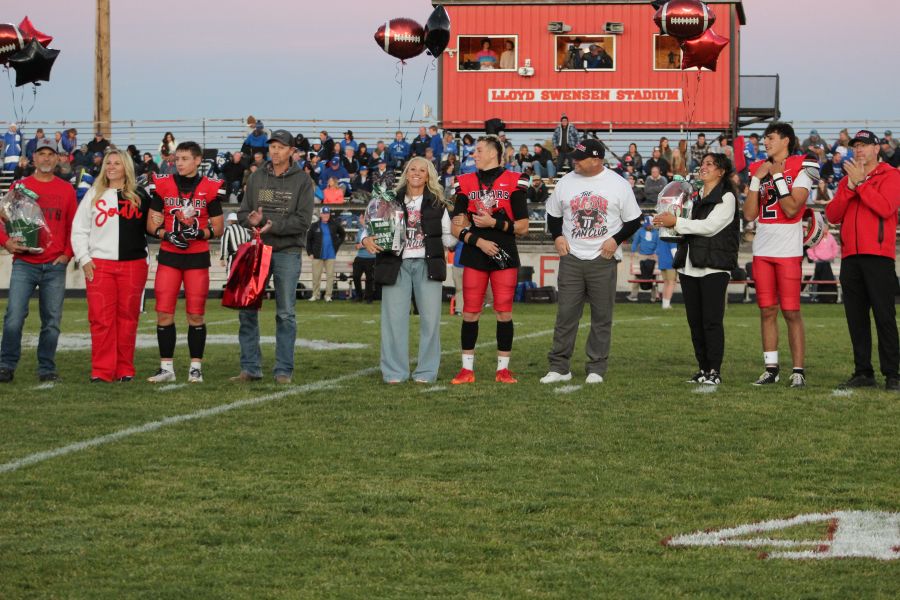 South Fremont honored its seniors prior to Friday's game. | Allan Steele, EastIdahoSports.com.