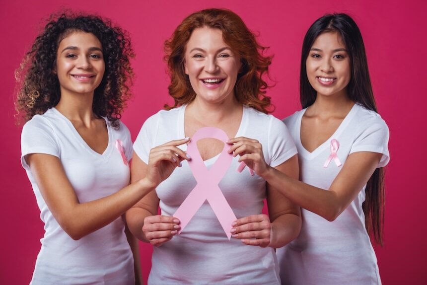 three women support breast cancer awareness with r 2026 09 22 17 48 38 utc