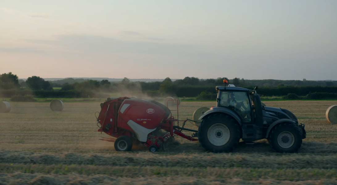 Still of tractor drive path from FieldSim video clip on FieldSim website. | Courtesy INL