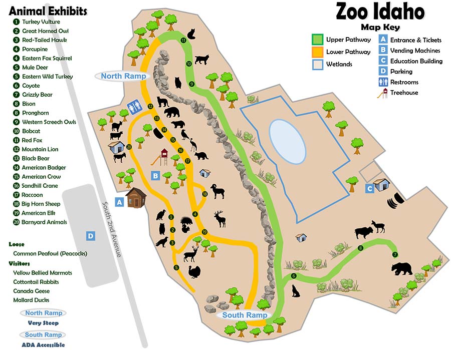 A map of Zoo Idaho.