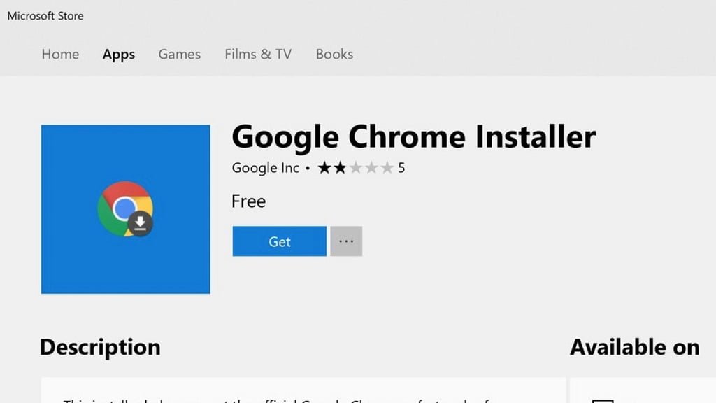 Google Chrome Installer Removed From Microsoft Windows Store