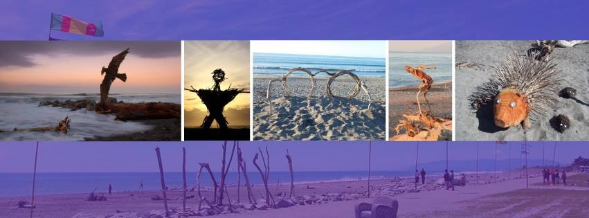 Driftwood and Sand Sculpture Competition, Hokitika Beach, New Zealand.