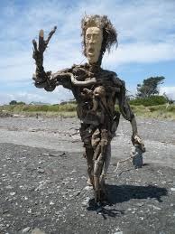 Driftwood and Sand Sculpture Competition, Hokitika Beach, New Zealand.