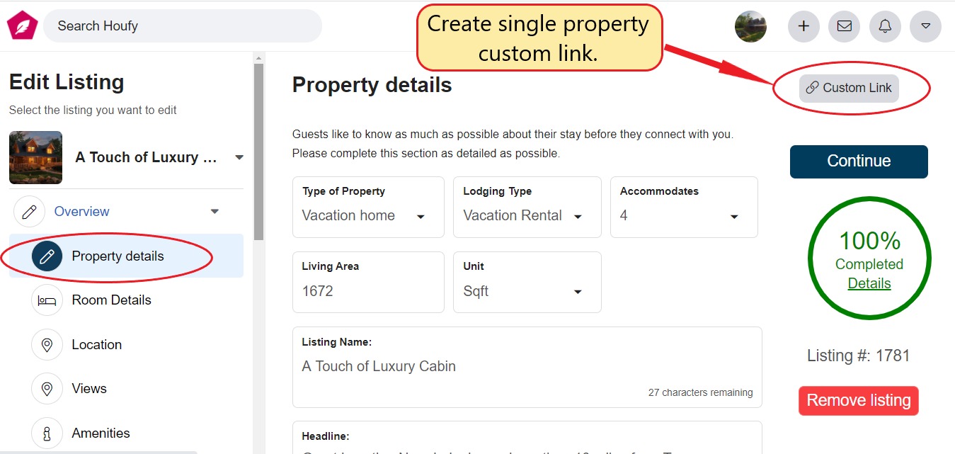 How do I share my single or multiple property link?