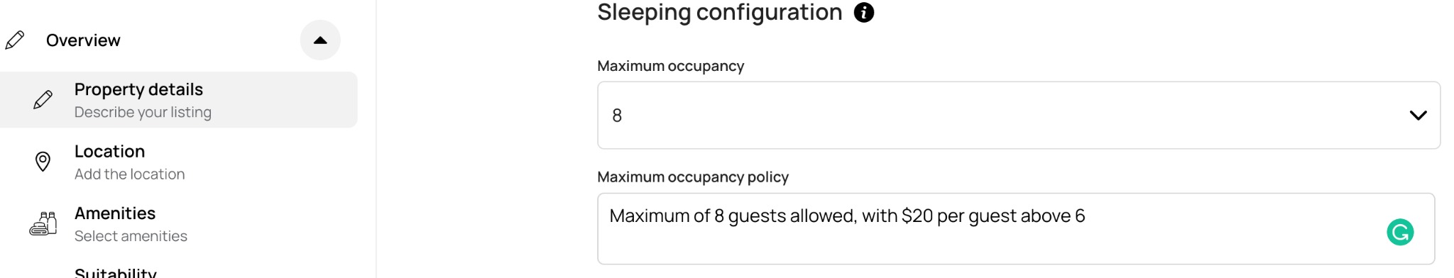 Adding an extra guests fee