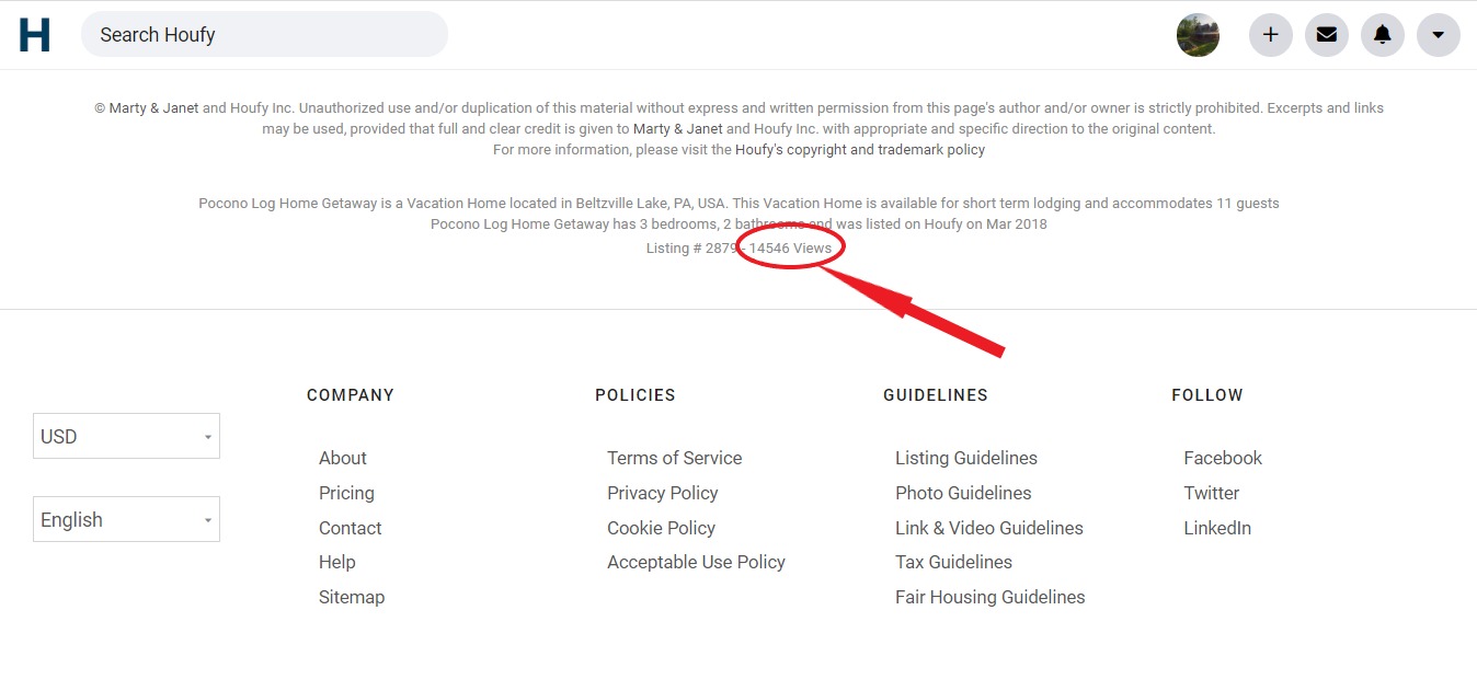 Two ways to see the number of listing views