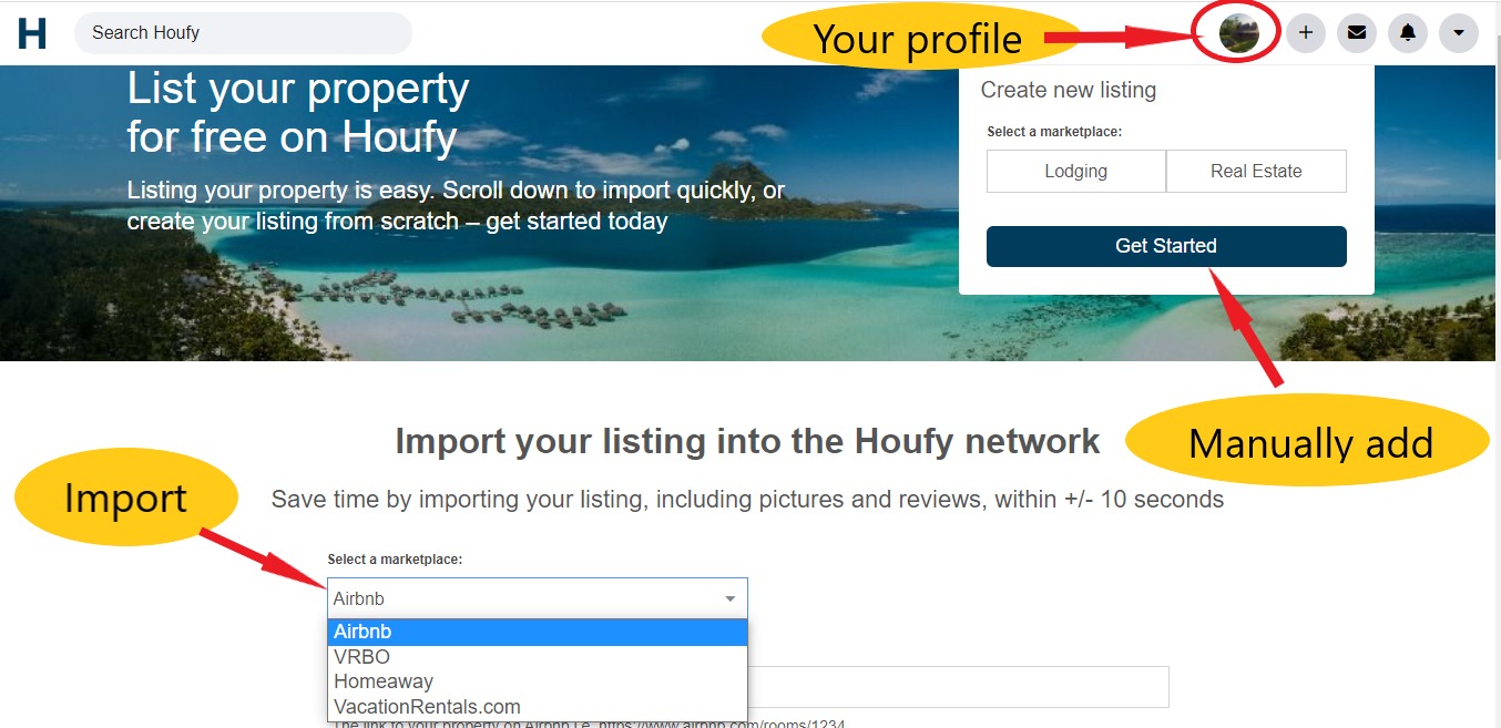 How do I add a new or additional property to my existing account?