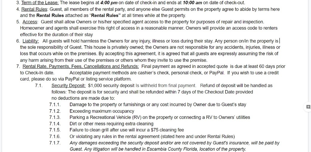 Tiki House Rental Agreement
