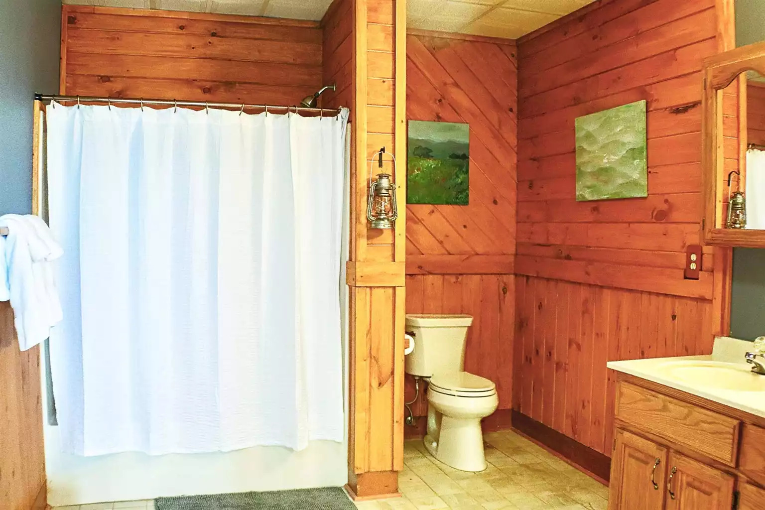 Our spacious main lower level bathroom. 1 of 3 on the lower level Our spacious main lower level bathroom. 1 of 3 on the lower level - The Hive Lodge - Whittier