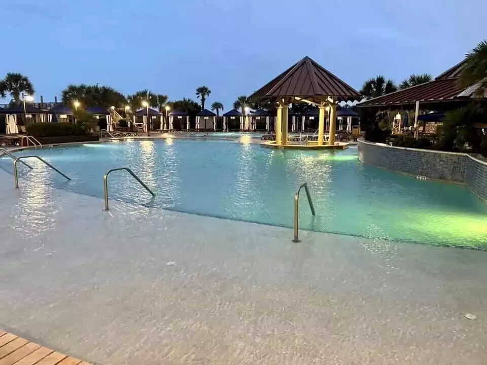 Evening view of main pool Evening view of main pool - Cabana Azul - North Myrtle Beach