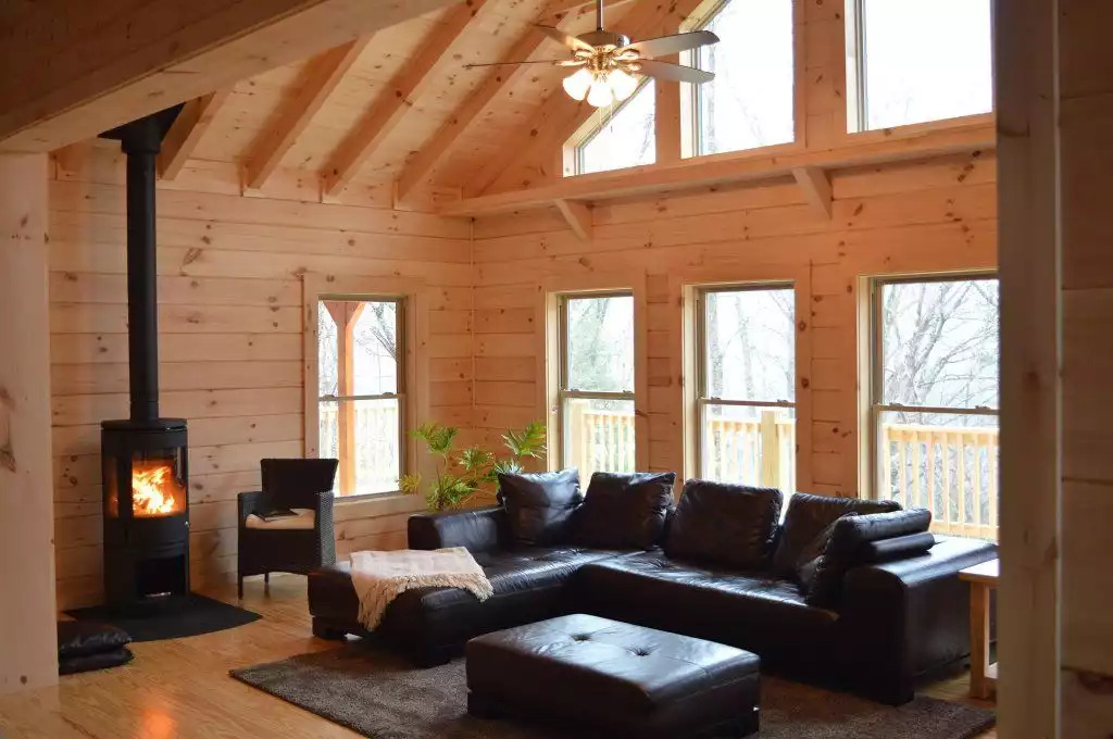 Living room with Danish woodburning stove.
Living room with Danish woodburning stove.
- Chalet at Winghaven - Asheville