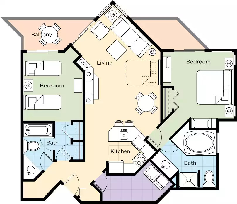 Floor Layout Floor Layout - Galena Resort 2bdr Queen - Galena